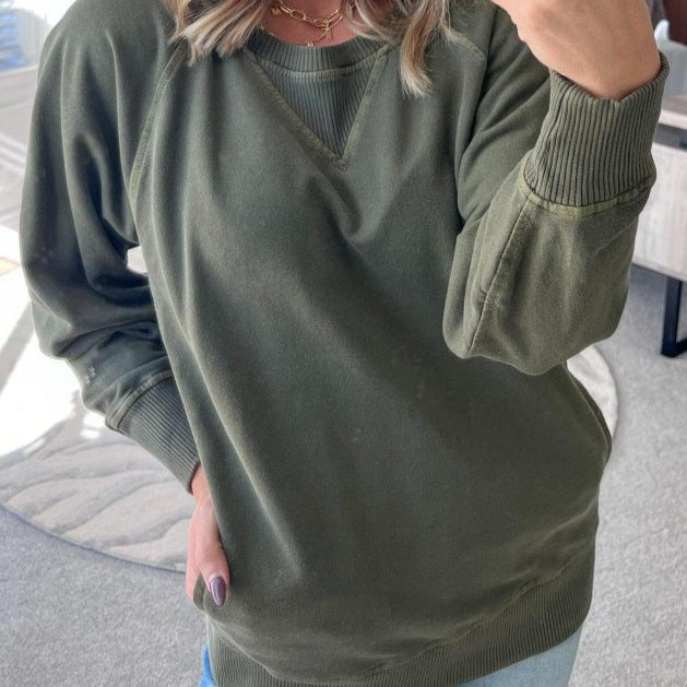 Jersey de punto acanalado con bolsillos laterales para mujer