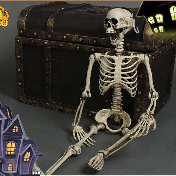 GhoulGuard | scheletro di Halloween a grandezza naturale 170cm – decorazione mobile per una casa infestata e giardino spettrali