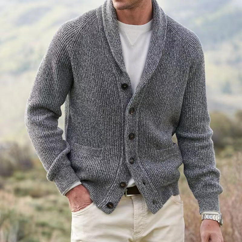 Button-Front Cardigan Sweater for Men - Image 2