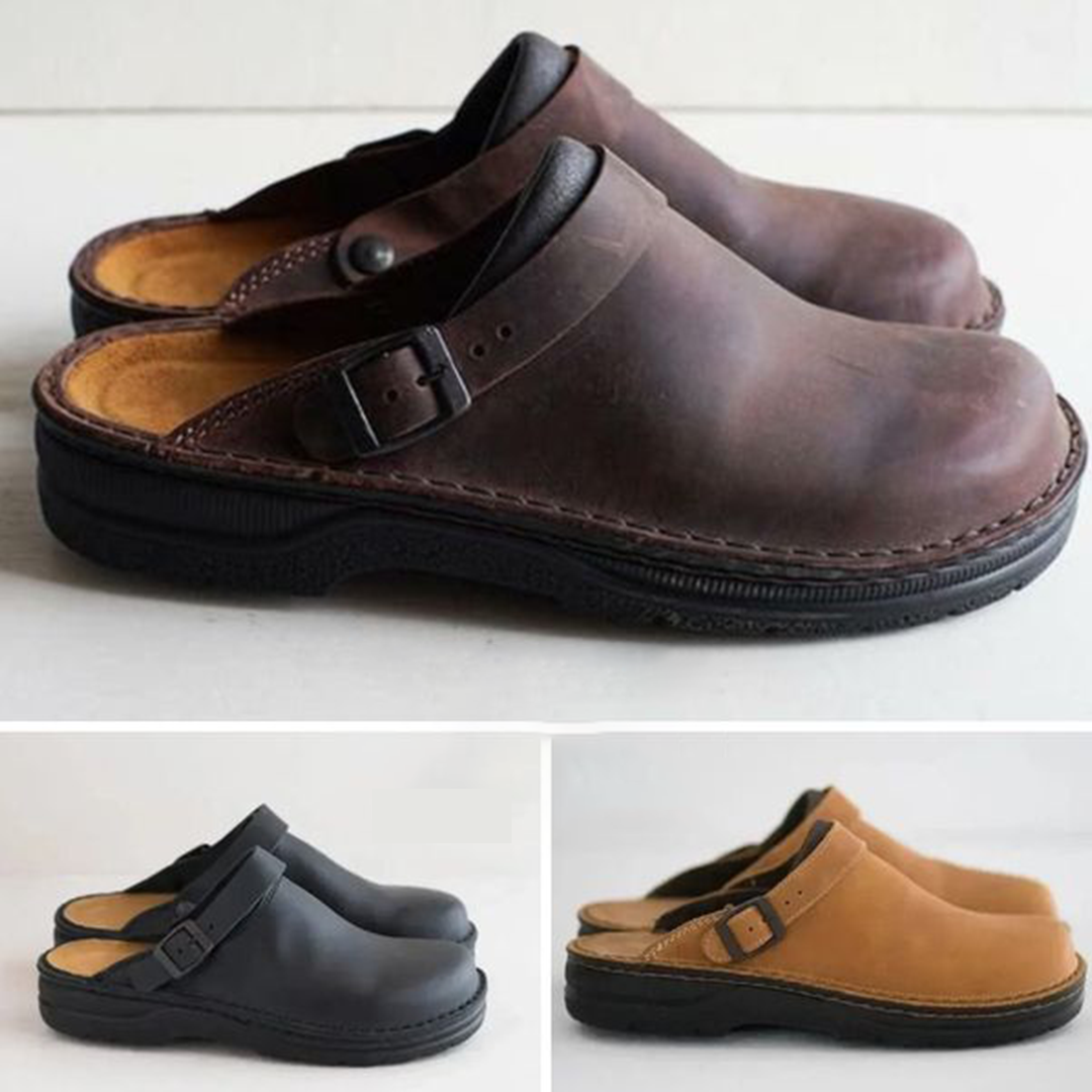 Orthopedic leather clogs