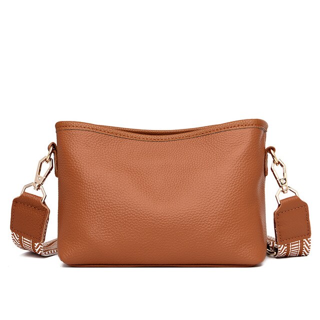 Small shoulder bag for women with wide guitar strap