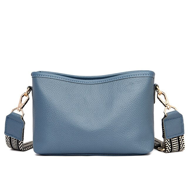 Small shoulder bag for women with wide guitar strap