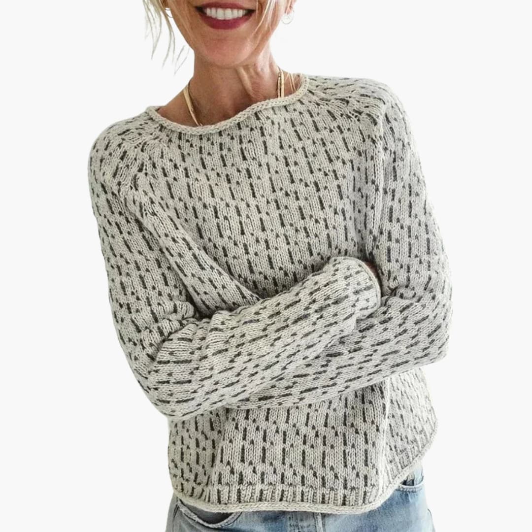 Patterned Crew Neck Sweater for Women - Image 2
