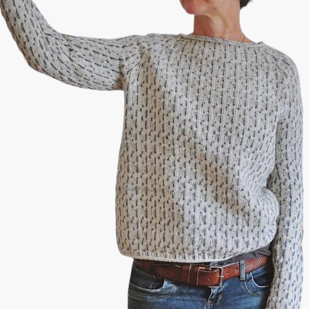 Patterned Crew Neck Sweater for Women - Image 3