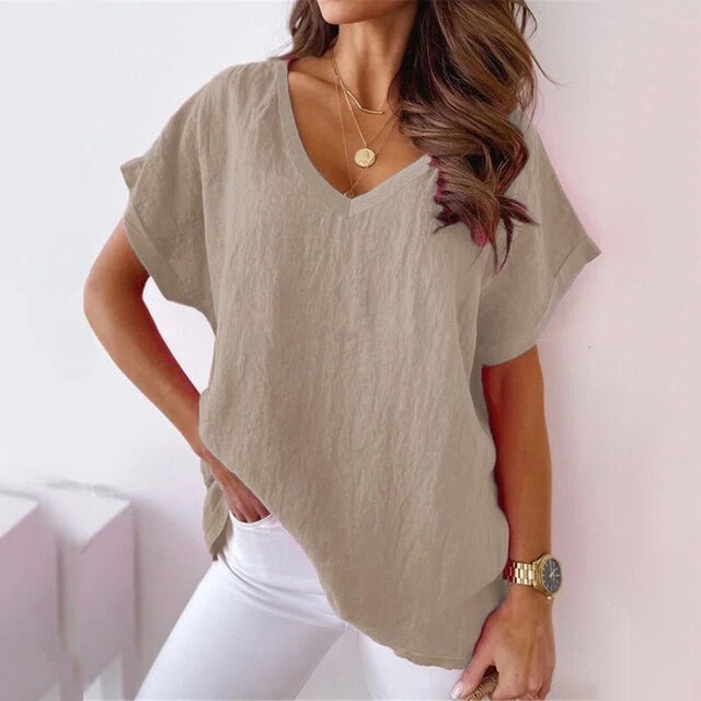 Zalana V-neck Top | V-neck casual shirt for women