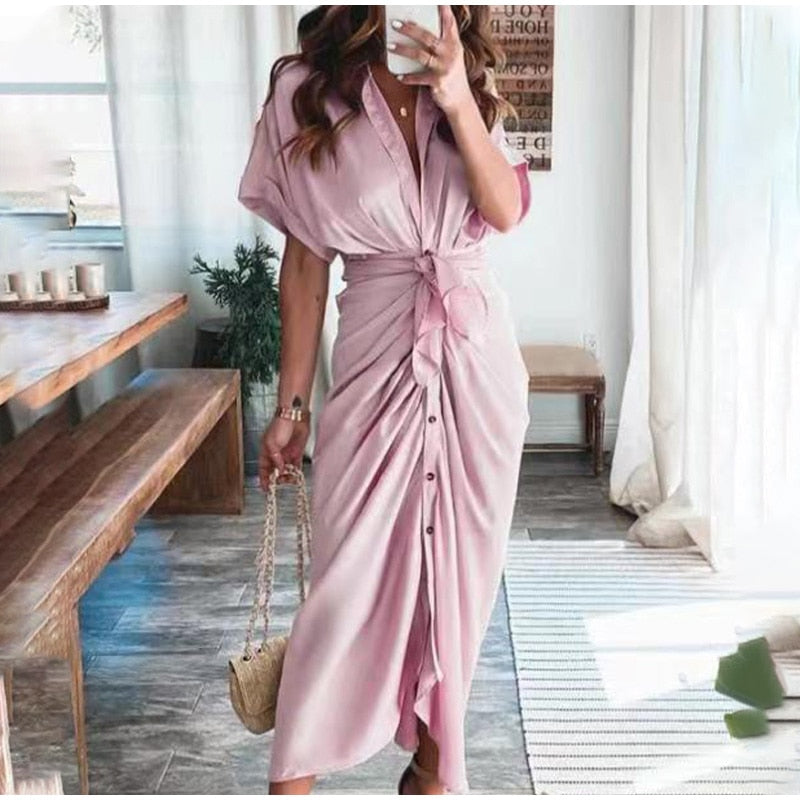 Women's Evening Dress Julia - Elegant Maxi Dress in Airy Polyester with Fashionable Details