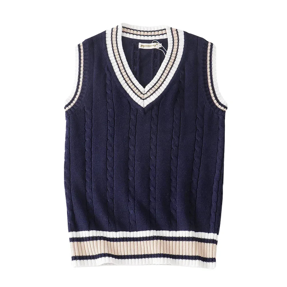 Christof - Chunky V-neck men's sleeveless sweater