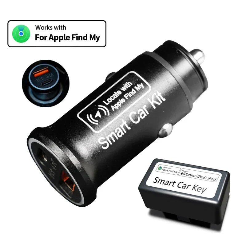 Smart OBD GPS tracker for car - real-time vehicle tracking with charging function and Apple Find My integration