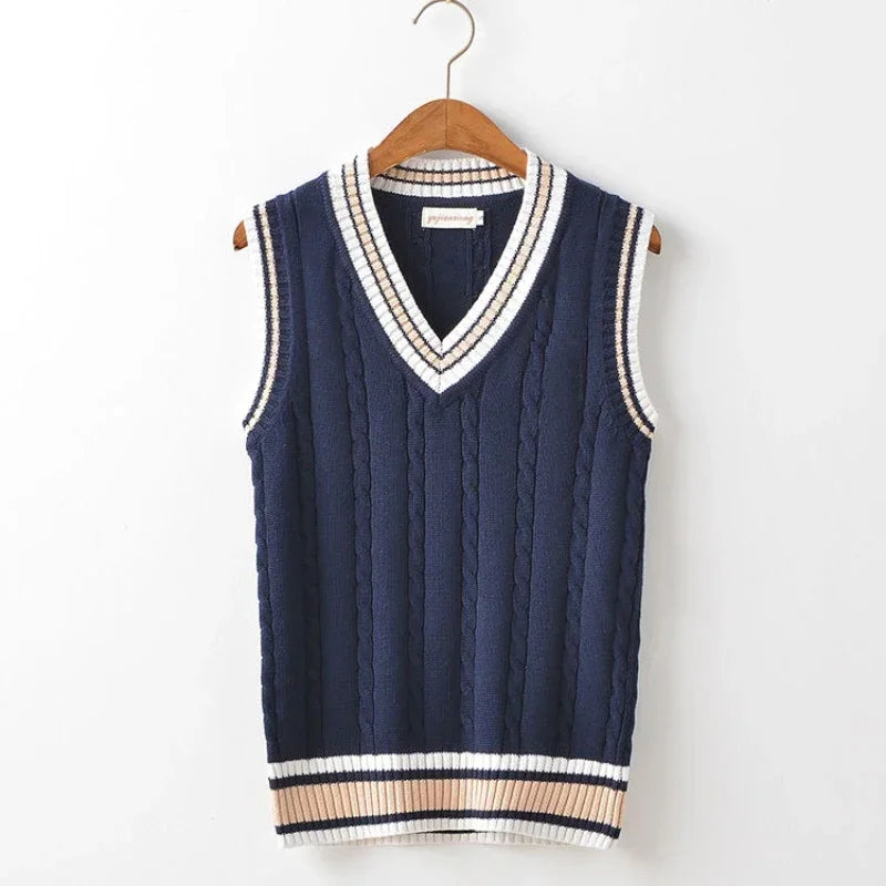 Christof - Chunky V-neck men's sleeveless sweater
