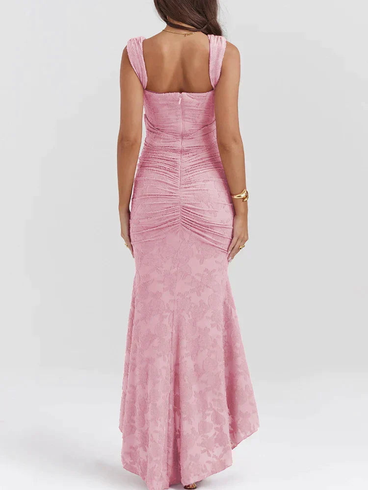 Denisse Long Elegant Dress - Body-enhancing cut and luxurious fabric for a sophisticated, feminine look