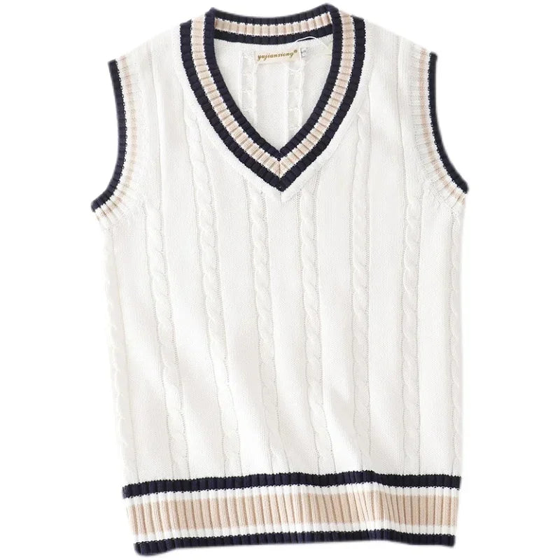 Christof - Chunky V-neck men's sleeveless sweater