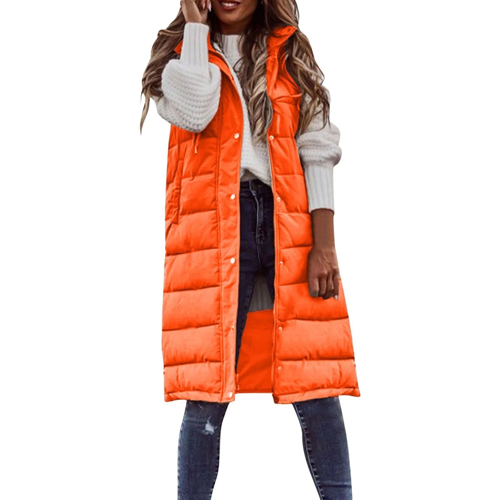 Long Puffer Vest for Women - Image 10