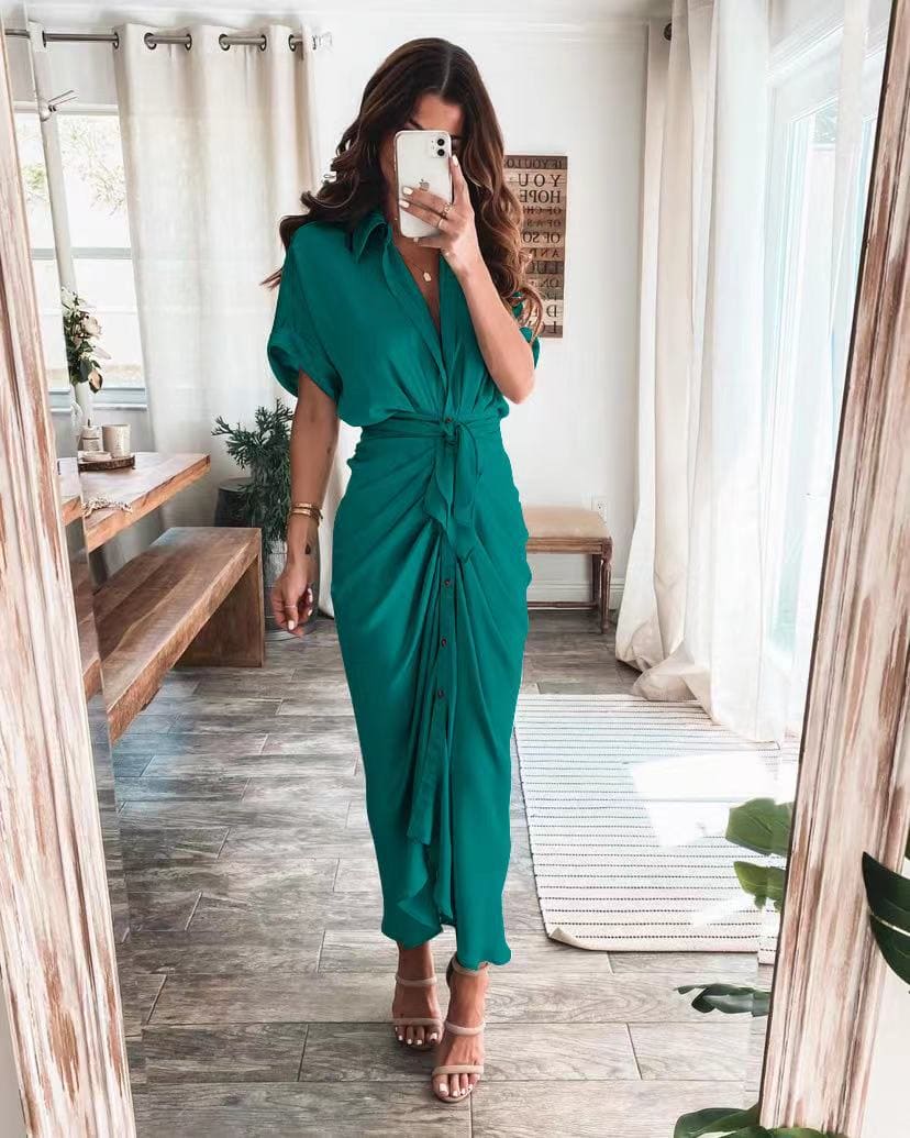 Women's Evening Dress Julia - Elegant Maxi Dress in Airy Polyester with Fashionable Details