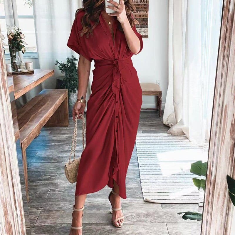 Women's Evening Dress Julia - Elegant Maxi Dress in Airy Polyester with Fashionable Details