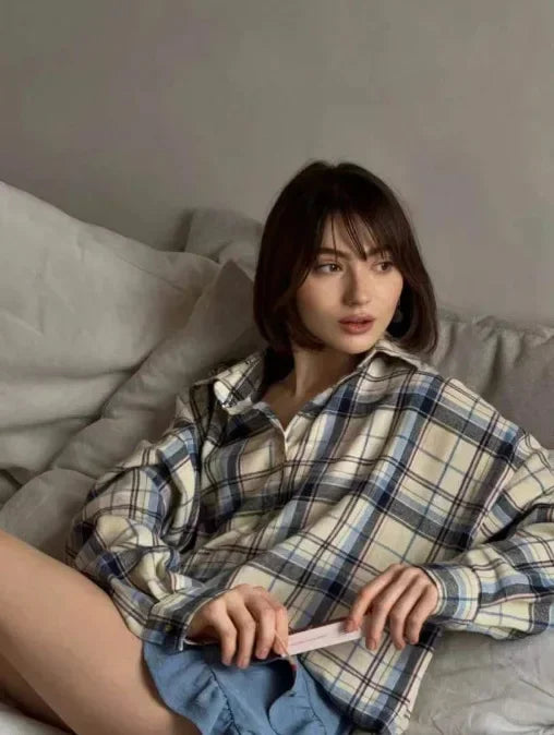 Plaid Flannel Shirt for Women - Image 7