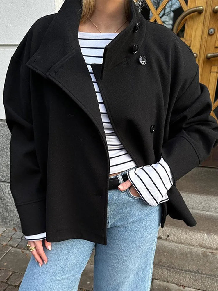 Cropped Funnel Neck Jacket for Women - Image 7