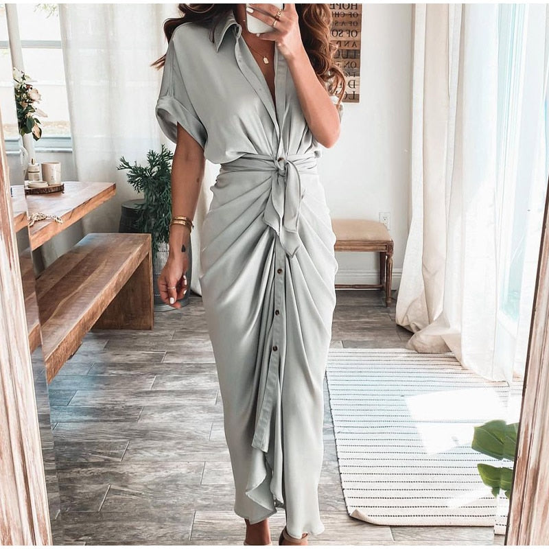 Women's Evening Dress Julia - Elegant Maxi Dress in Airy Polyester with Fashionable Details