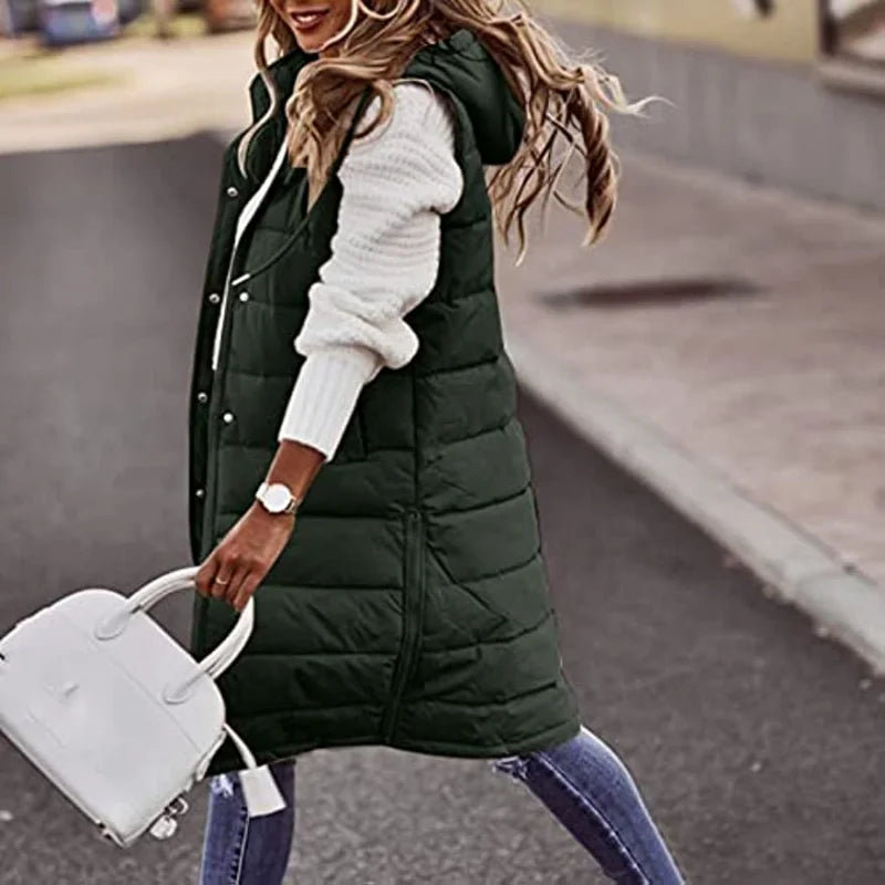 Long Puffer Vest for Women - Image 1