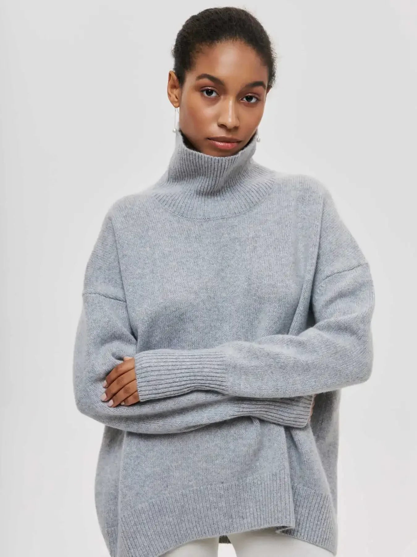 Oversized Turtleneck Sweater for Women - Image 9