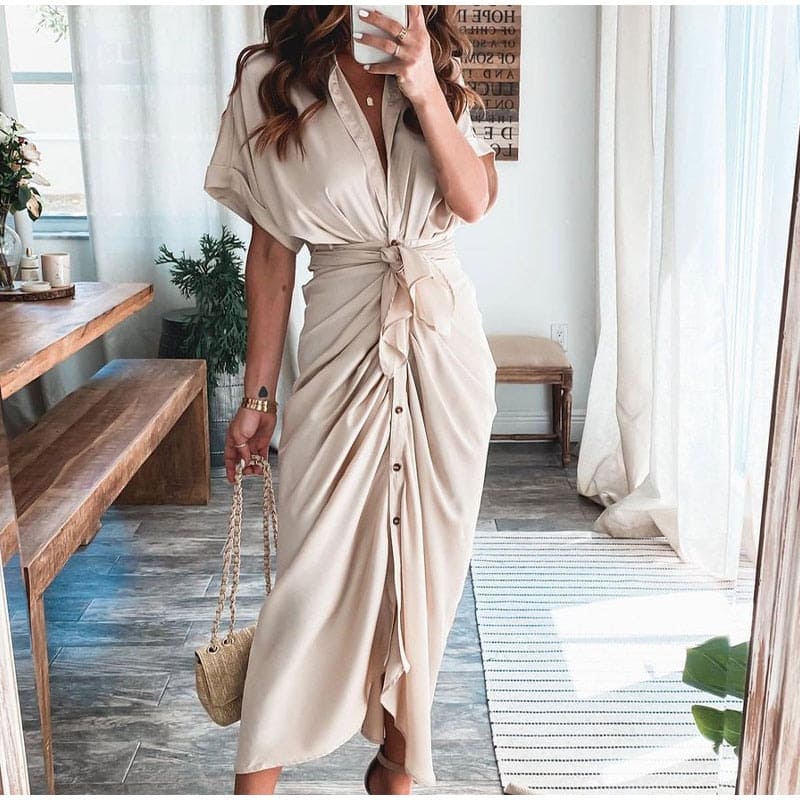 Women's Evening Dress Julia - Elegant Maxi Dress in Airy Polyester with Fashionable Details