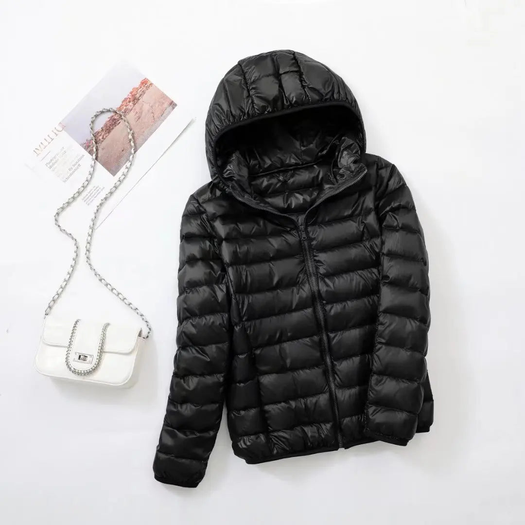 Women's down jacket with hood