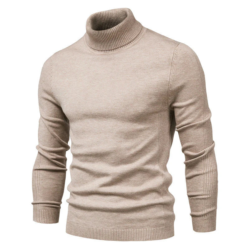 Breathable turtleneck sweater for men