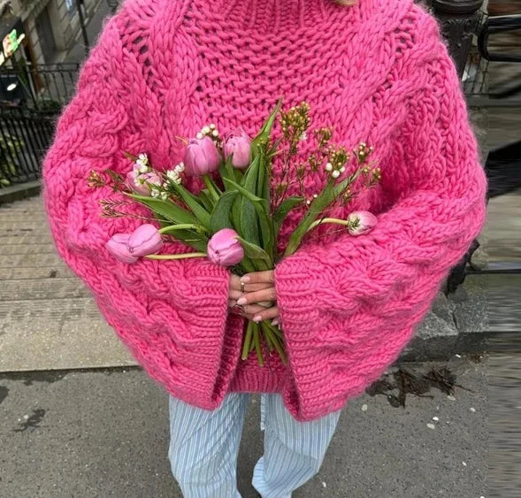 Mia - Oversized women's sweater - Stylish knitted sweater | Pullover