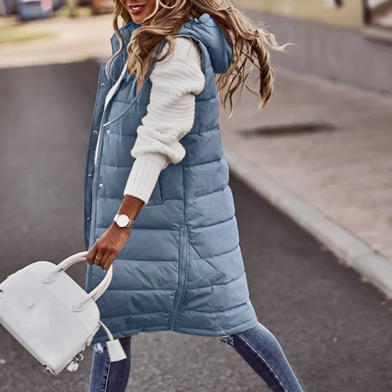 Long Puffer Vest for Women - Image 4