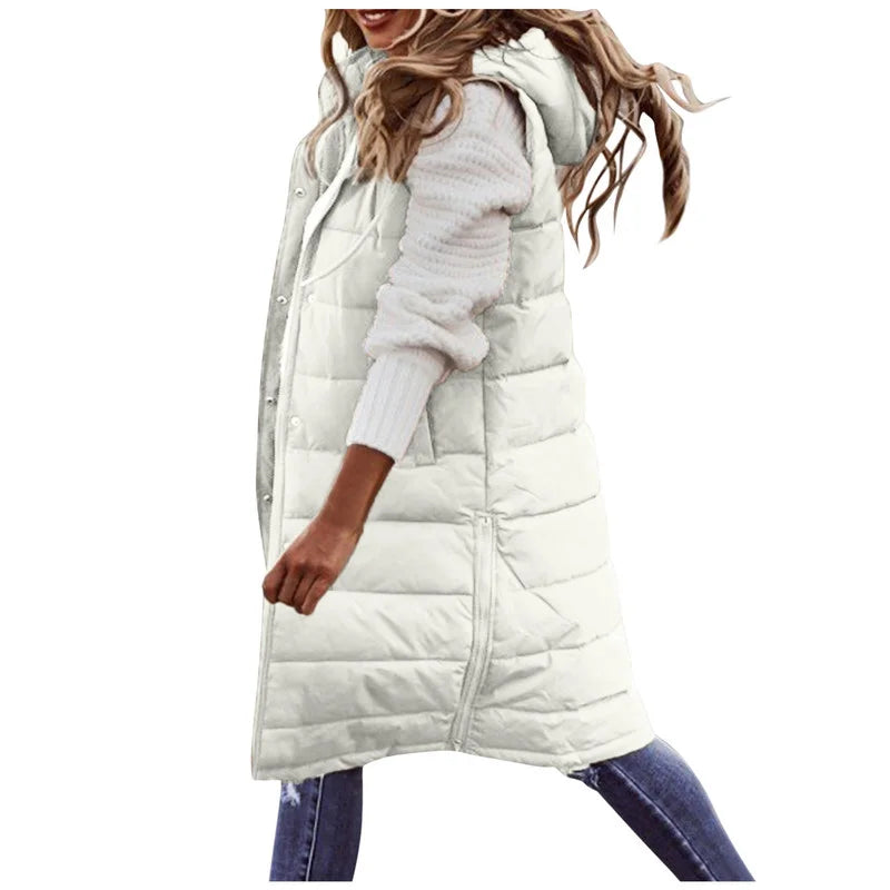 Long Puffer Vest for Women - Image 11