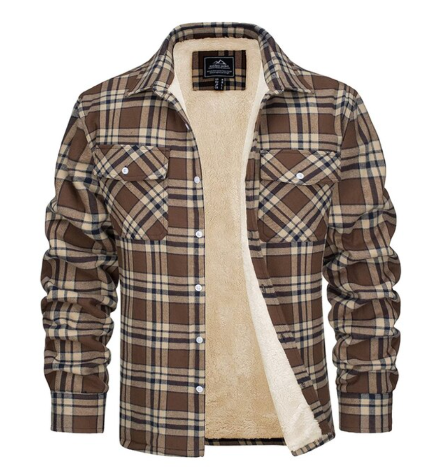 Sherpa Lined Flannel Jacket for Men - Image 9