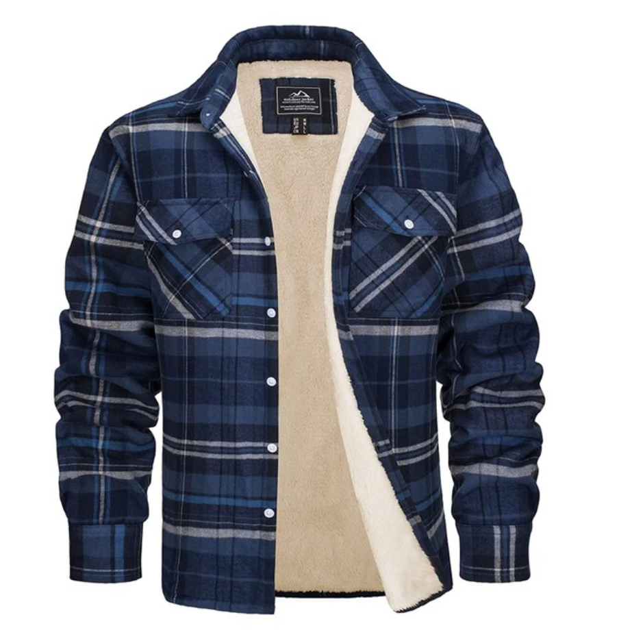 Sherpa Lined Flannel Jacket for Men - Image 7