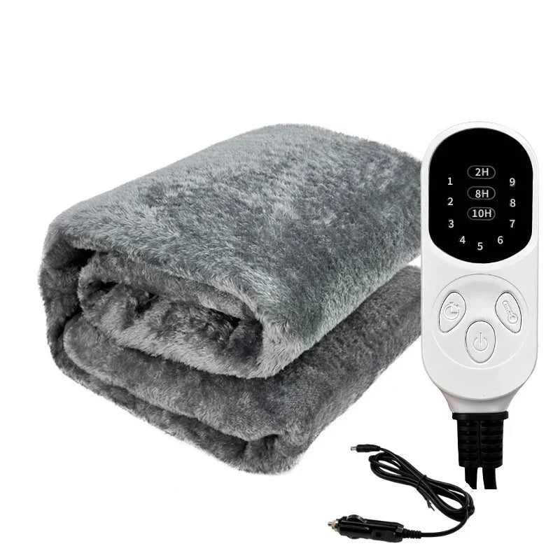 Couverture électrique CozyDrive : couverture chauffante de voyage 12V lavable pour voiture, SUV et camion avec minuterie et contrôle de la température
