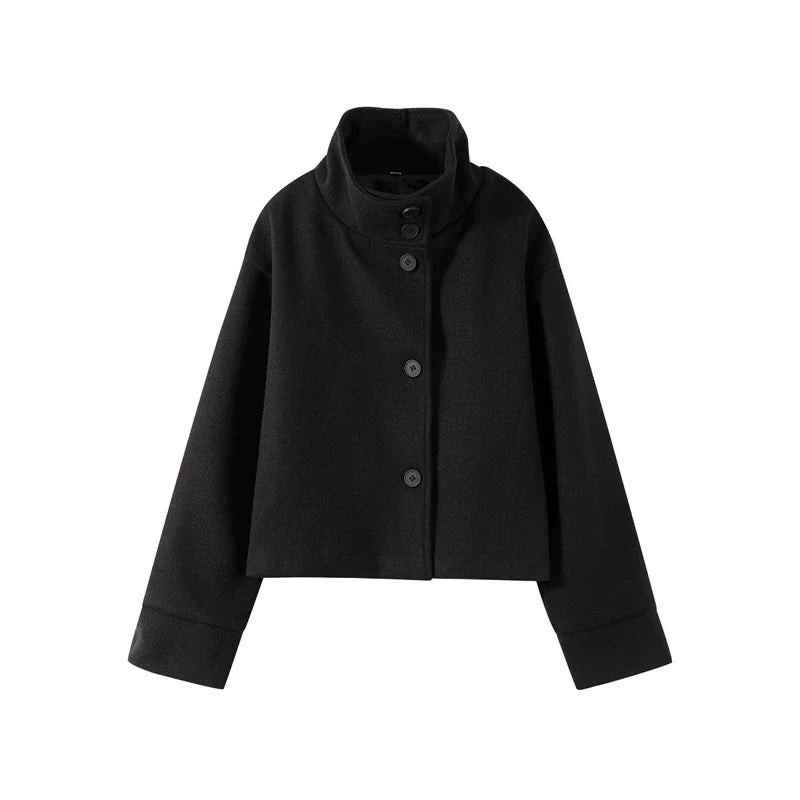 Cropped Funnel Neck Jacket for Women - Image 5