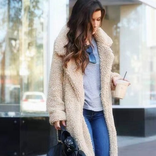 Sietske | Morbido cappotto teddy in pile da donna, taglio lungo