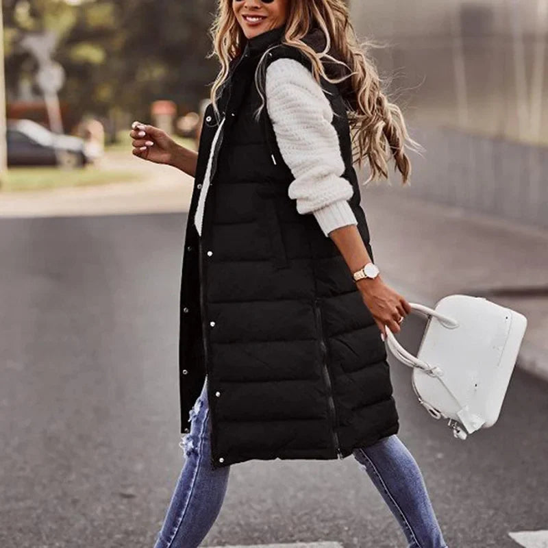 Long Puffer Vest for Women - Image 6