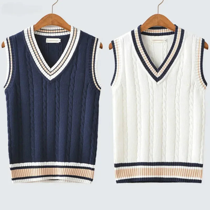 Christof - Chunky V-neck men's sleeveless sweater