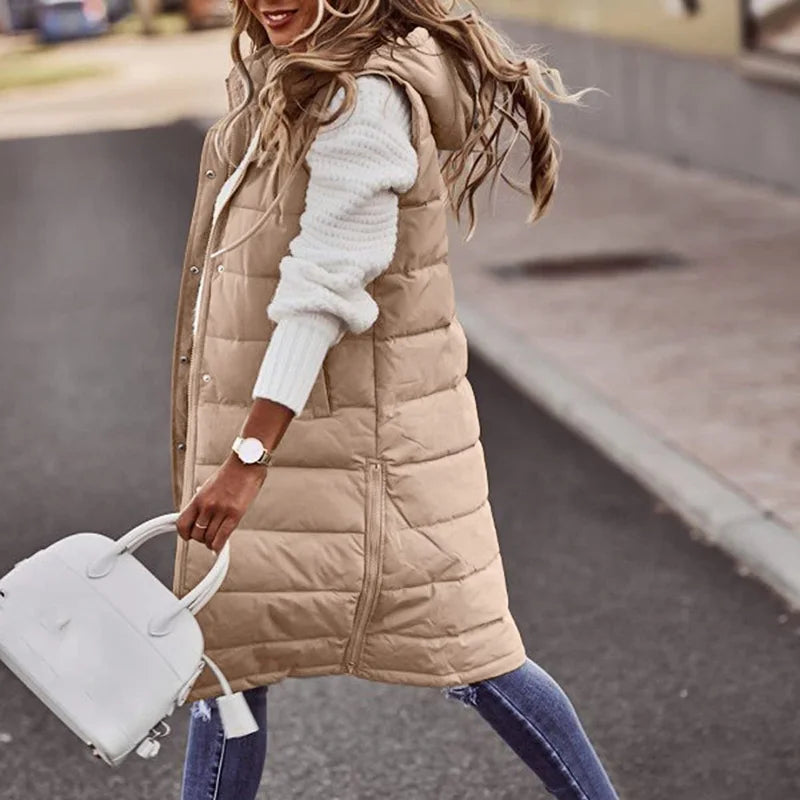 Long Puffer Vest for Women - Image 5
