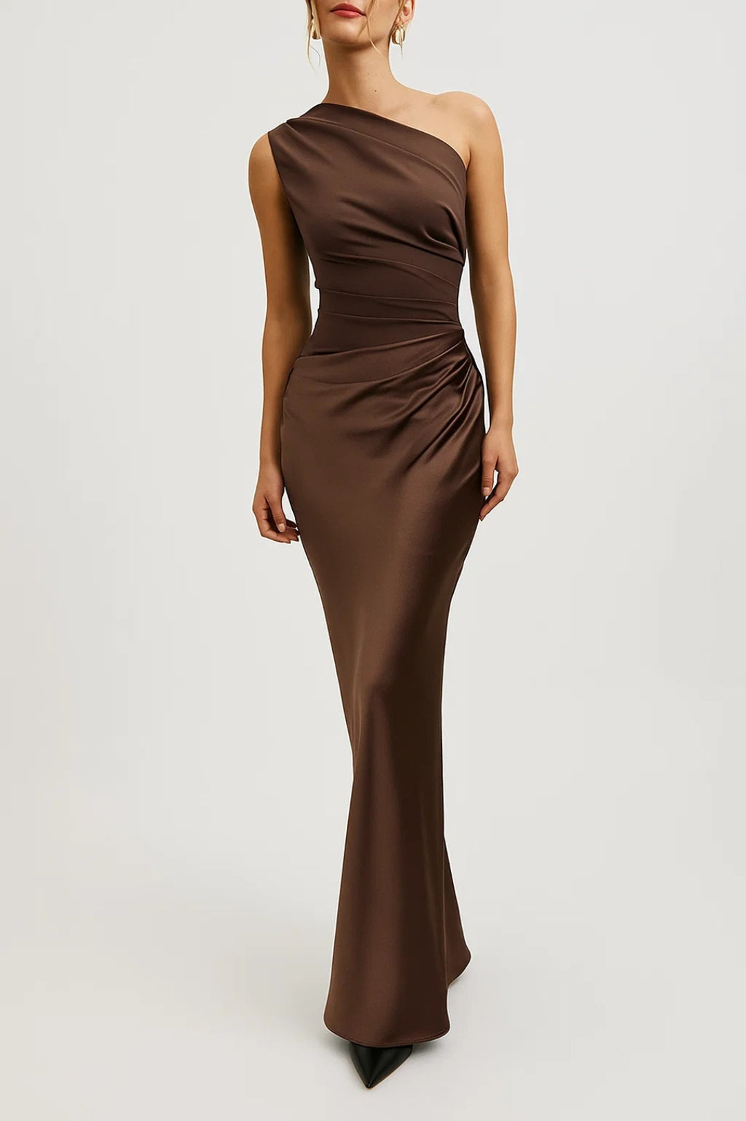 One Shoulder Evening Maxi Dress for Women - Image 1