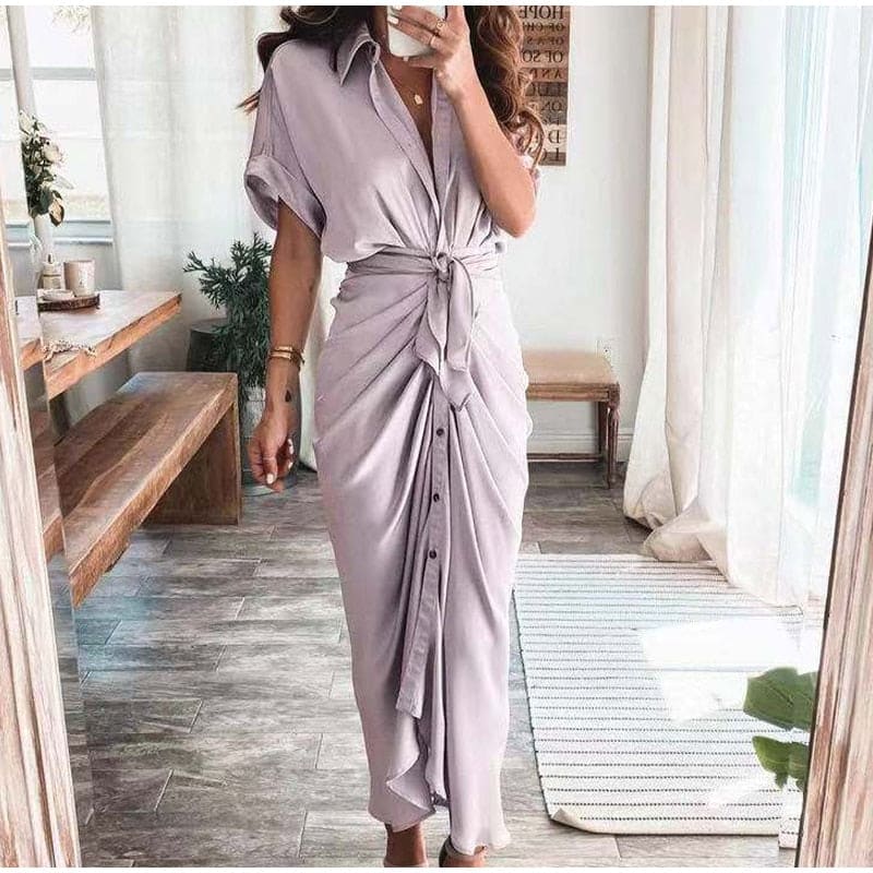 Women's Evening Dress Julia - Elegant Maxi Dress in Airy Polyester with Fashionable Details