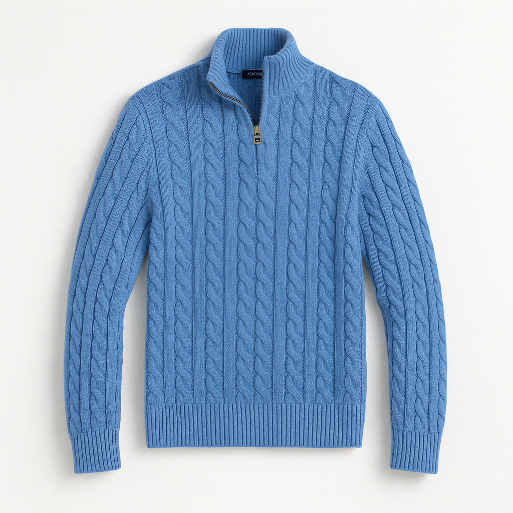 Half Zip Sweater light blue