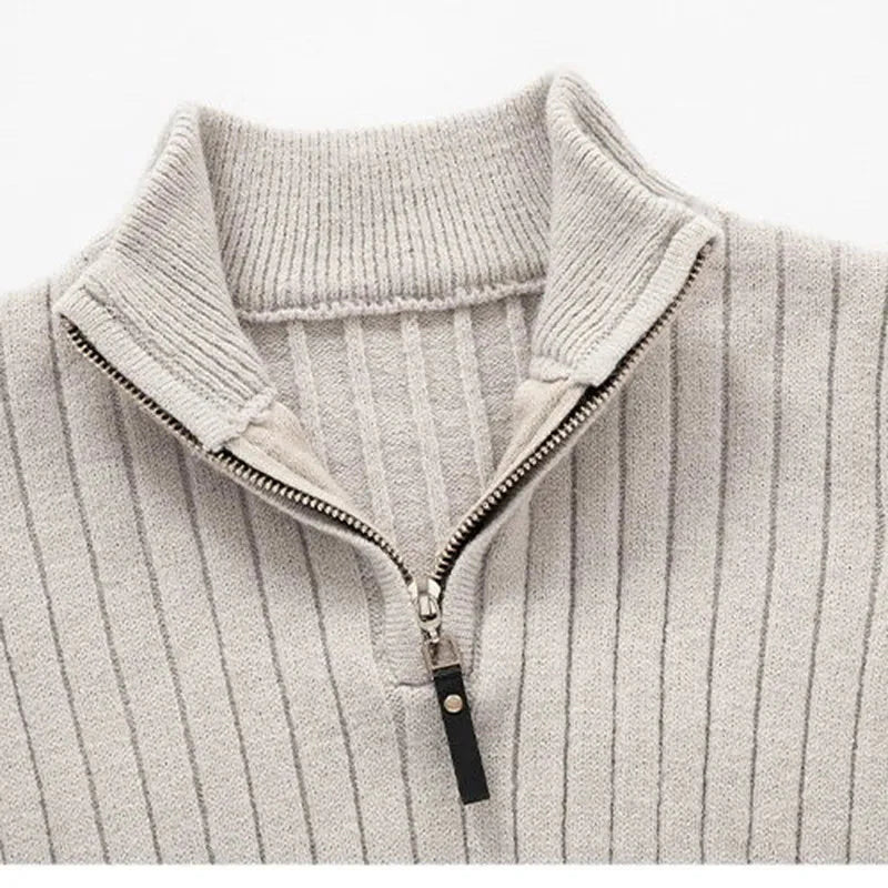 Quarter-Zip Ribbed Sweater for Men - Image 2