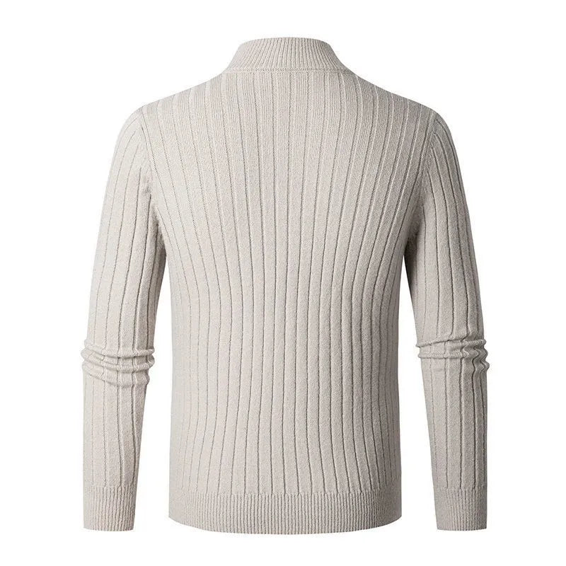 Quarter-Zip Ribbed Sweater for Men - Image 3