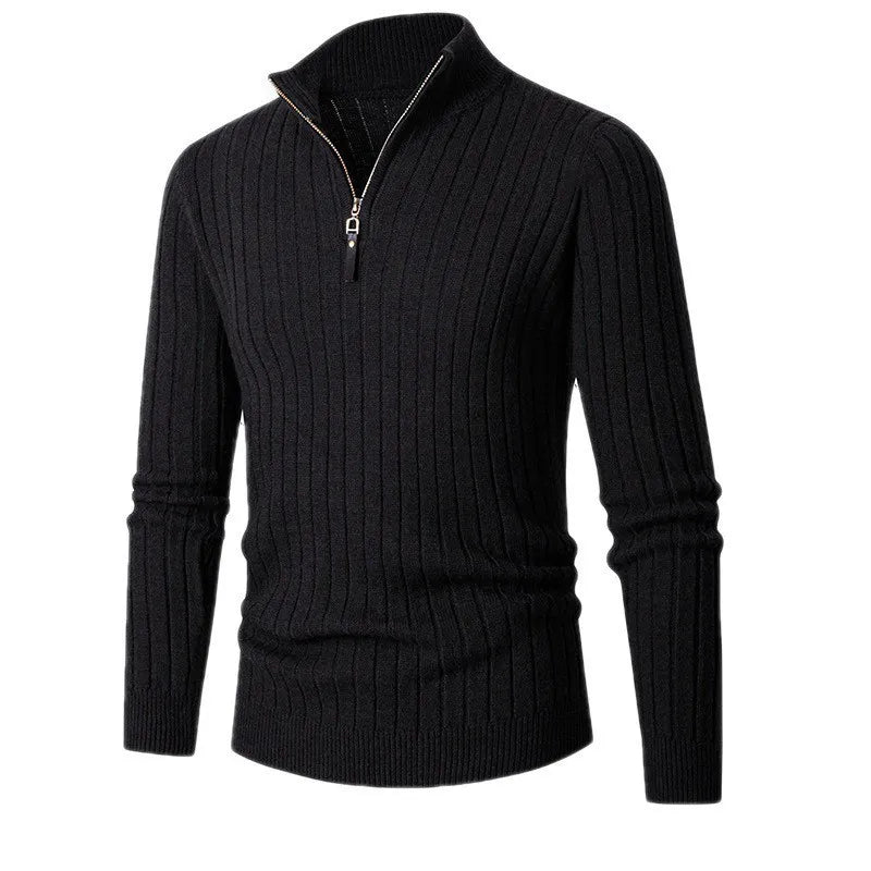 Quarter-Zip Ribbed Sweater for Men - Image 8