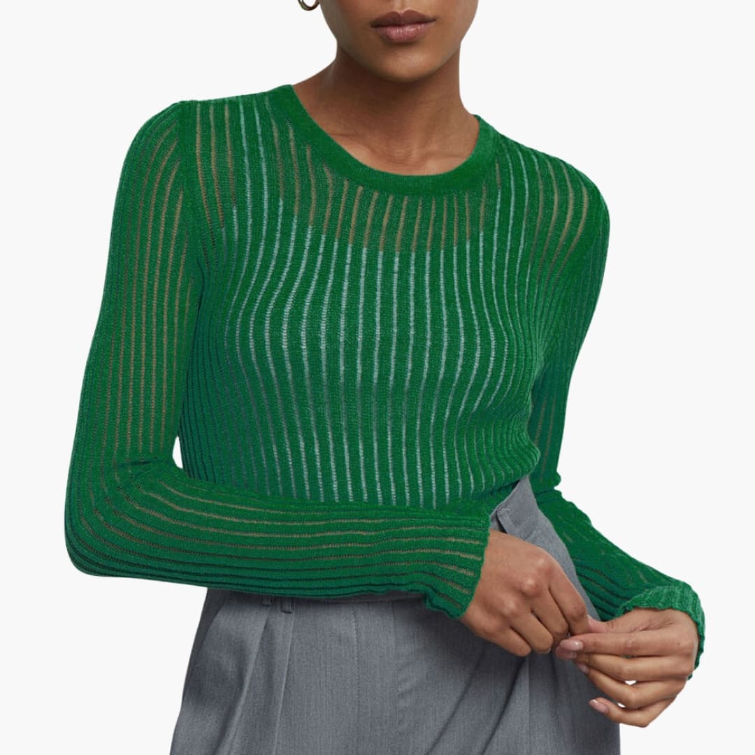 Long Sleeve Ribbed Top for Women - Image 5