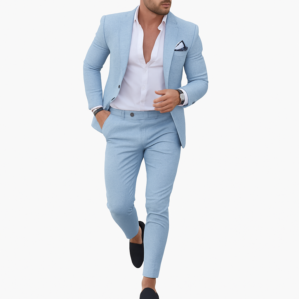 Linen Suit light blue