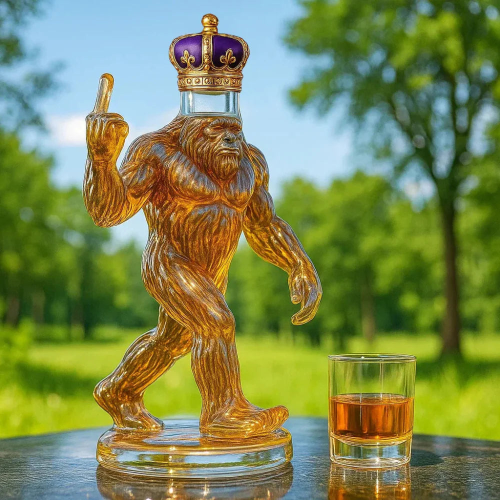 Whiskey Decanter Funny Bigfoot Glass Bottle