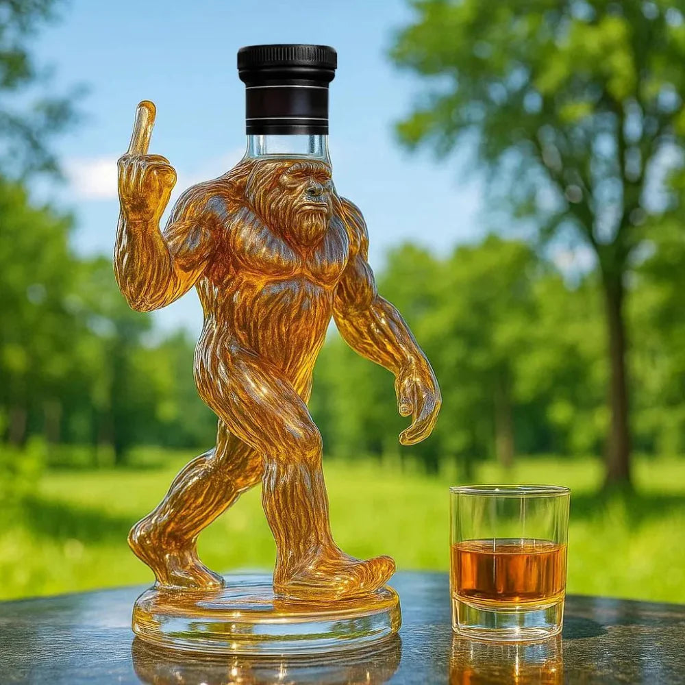 Whiskey Decanter Funny Bigfoot Glass Bottle