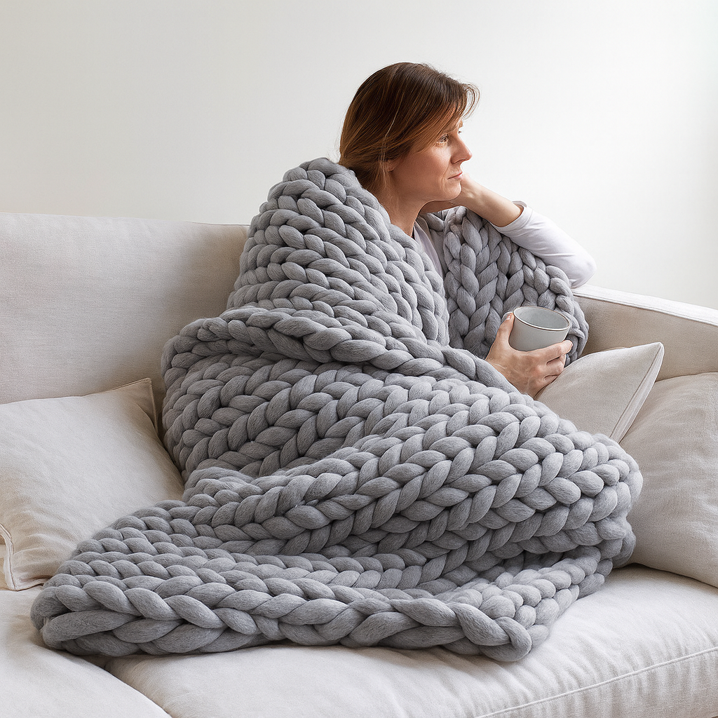 Wool Knitting Set light gray