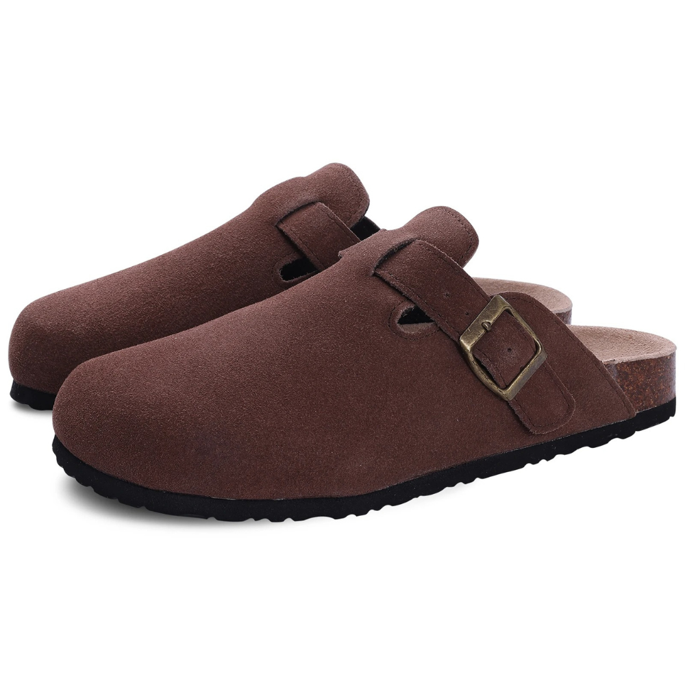 Leana Women's Clogs - Slip-on suede with adjustable buckle and anatomical comfortable sole