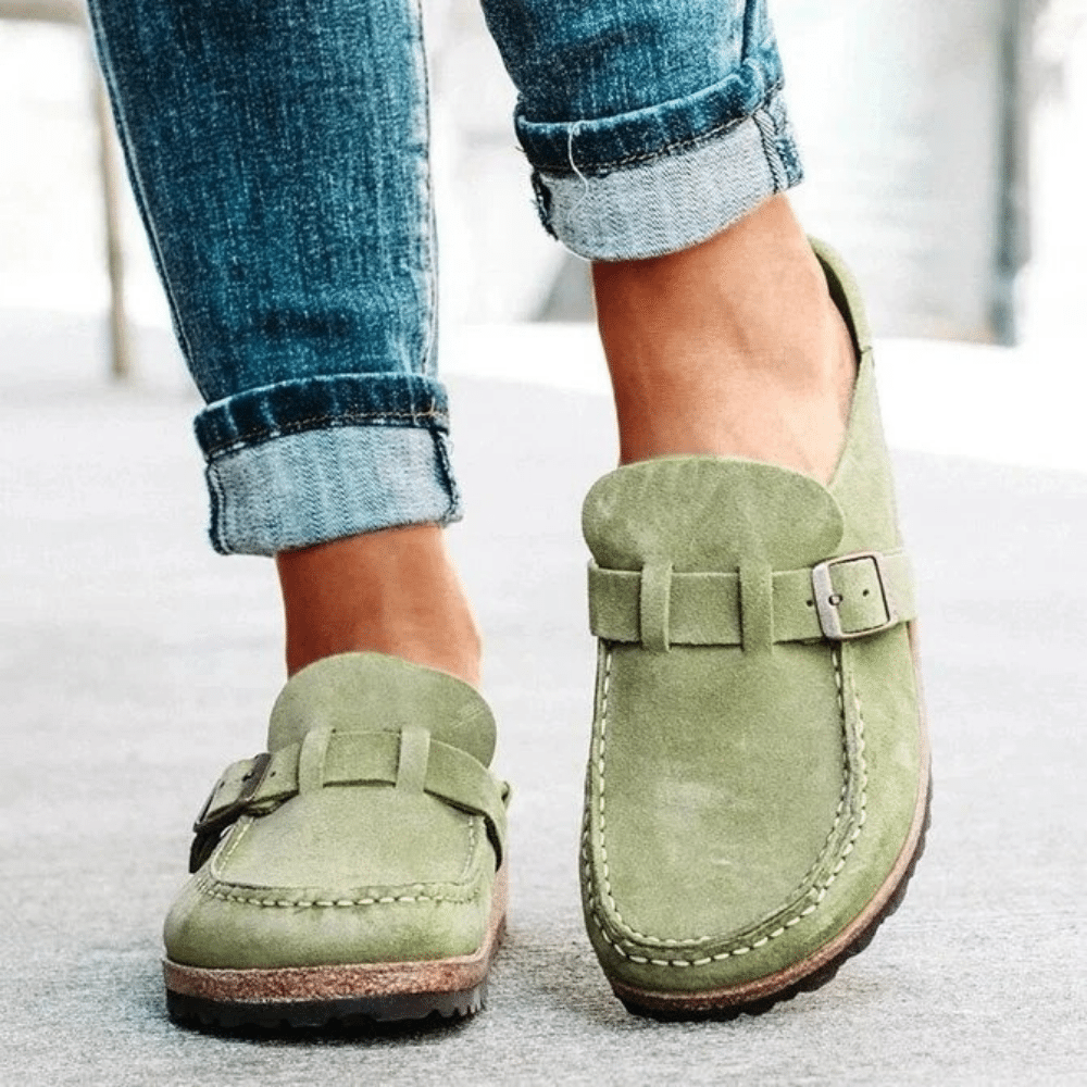 Georgia Clogs Women's Comfortable - Ergonomic mules with strap and buckle in casual style